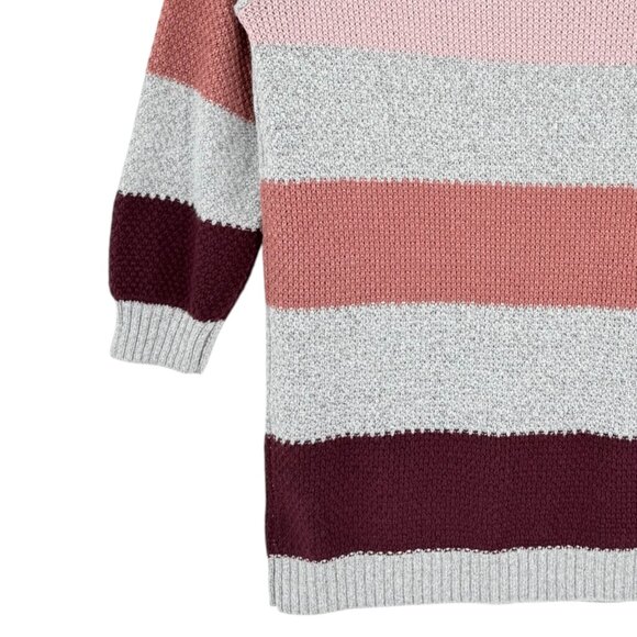 By & By Women's Pullover Striped Knit Grey/Pink Turtleneck Long Sweater XXL NWT - Picture 6 of 11
